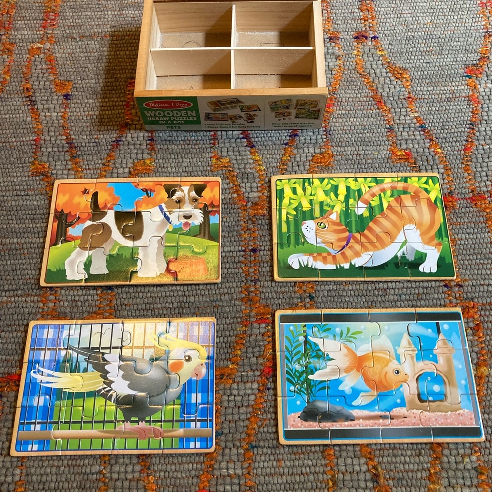 Melissa and Doug Colorful Pet Puzzle Set for Toddlers
